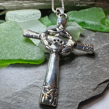 Load image into Gallery viewer, Celtic Claddagh Cross Necklace
