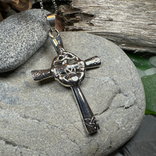 Load image into Gallery viewer, Celtic Claddagh Cross Necklace
