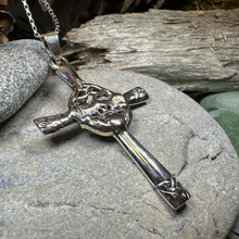 Load image into Gallery viewer, Celtic Claddagh Cross Necklace
