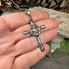 Load image into Gallery viewer, Celtic Claddagh Cross Necklace
