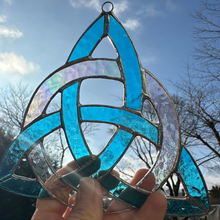 Load image into Gallery viewer, Trinity Knot Stained Glass Suncatcher
