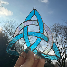 Load image into Gallery viewer, Trinity Knot Stained Glass Suncatcher
