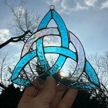 Load image into Gallery viewer, Trinity Knot Stained Glass Suncatcher
