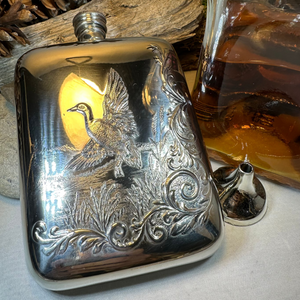 Mallard Duck Pewter Hip Flask