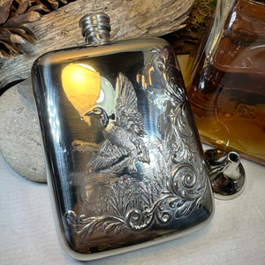 Mallard Duck Pewter Hip Flask