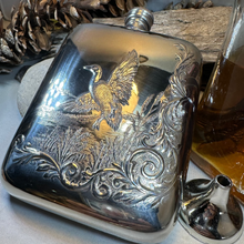 Load image into Gallery viewer, Mallard Duck Pewter Hip Flask
