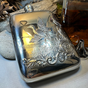 Mallard Duck Pewter Hip Flask