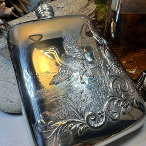 Mallard Duck Pewter Hip Flask