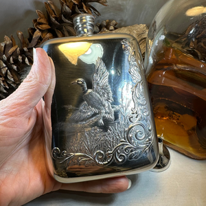 Mallard Duck Pewter Hip Flask