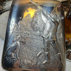 Gone Hunting Pewter Hip Flask