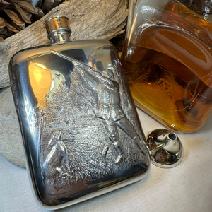 Gone Hunting Pewter Hip Flask