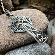 Load image into Gallery viewer, Open Weave Celtic Cross Necklace
