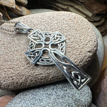 Load image into Gallery viewer, Open Weave Celtic Cross Necklace
