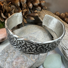 Load image into Gallery viewer, Celtic Knot Pewter Cuff Bracelet
