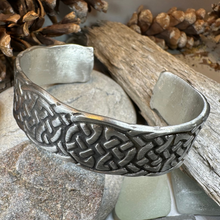 Load image into Gallery viewer, Celtic Knot Pewter Cuff Bracelet
