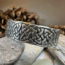 Load image into Gallery viewer, Celtic Knot Pewter Cuff Bracelet
