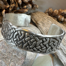 Load image into Gallery viewer, Celtic Knot Pewter Cuff Bracelet
