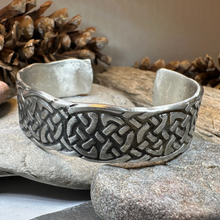 Load image into Gallery viewer, Celtic Knot Pewter Cuff Bracelet
