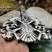 Load image into Gallery viewer, Rampant Lion Sword Kilt Pin
