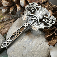 Load image into Gallery viewer, Rampant Lion Sword Kilt Pin
