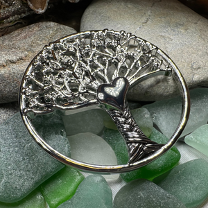 Tree of Life Heart Brooch