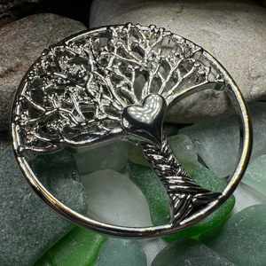 Tree of Life Heart Brooch