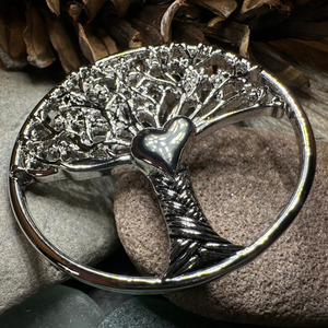 Tree of Life Heart Brooch