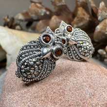 Load image into Gallery viewer, Owl Lover Marcasite Earrings
