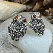 Load image into Gallery viewer, Owl Lover Marcasite Earrings
