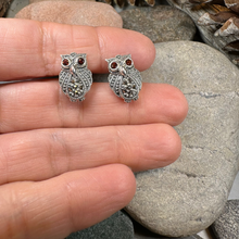 Load image into Gallery viewer, Owl Lover Marcasite Earrings
