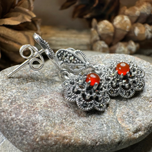 Load image into Gallery viewer, Autumn Blossom Marcasite Earrings
