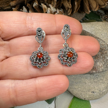 Load image into Gallery viewer, Autumn Blossom Marcasite Earrings
