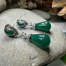 Load image into Gallery viewer, Celtic Raindrop Marcasite Earrings
