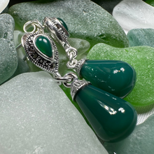 Load image into Gallery viewer, Celtic Raindrop Marcasite Earrings
