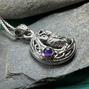 Owl Crescent Moon Necklace