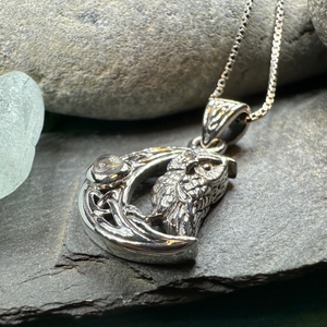 Owl Crescent Moon Necklace