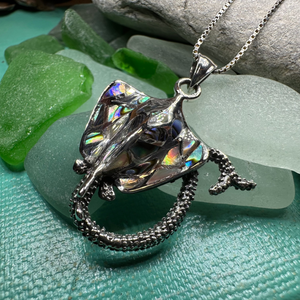 Abalone Manta Ray Necklace