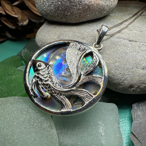 Abalone Koi Fish Necklace