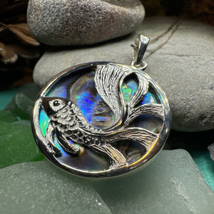 Abalone Koi Fish Necklace