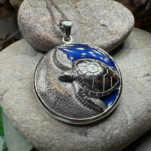 Blue Loggerhead Turtle Necklace