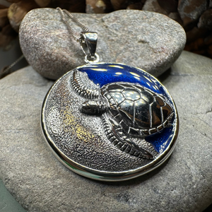 Blue Loggerhead Turtle Necklace