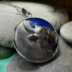 Blue Loggerhead Turtle Necklace