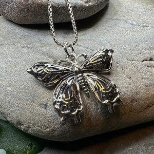 Celtic Butterfly Silver Necklace