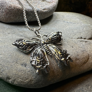 Celtic Butterfly Silver Necklace