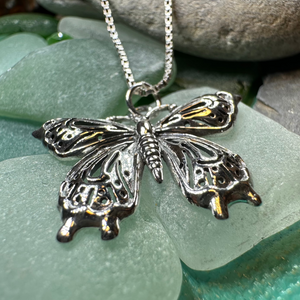 Celtic Butterfly Silver Necklace