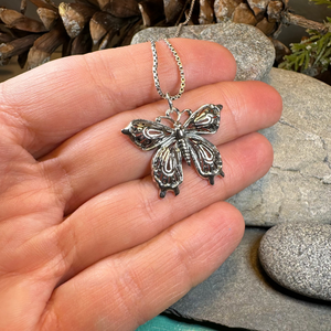 Celtic Butterfly Silver Necklace