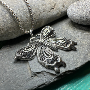 Celtic Butterfly Silver Necklace