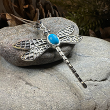 Load image into Gallery viewer, Turquoise Dragonfly Necklace
