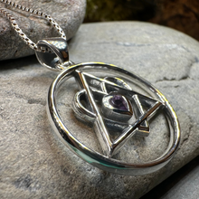 Load image into Gallery viewer, Amethyst Heart AA Sobriety Necklace
