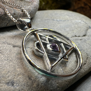 Amethyst Heart AA Sobriety Necklace